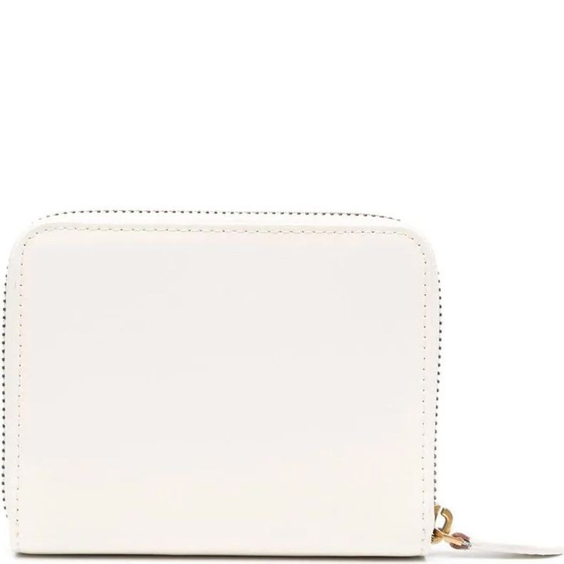 PINKO Piniginė moterims, Balta, Logo-plaque leather wallet 2