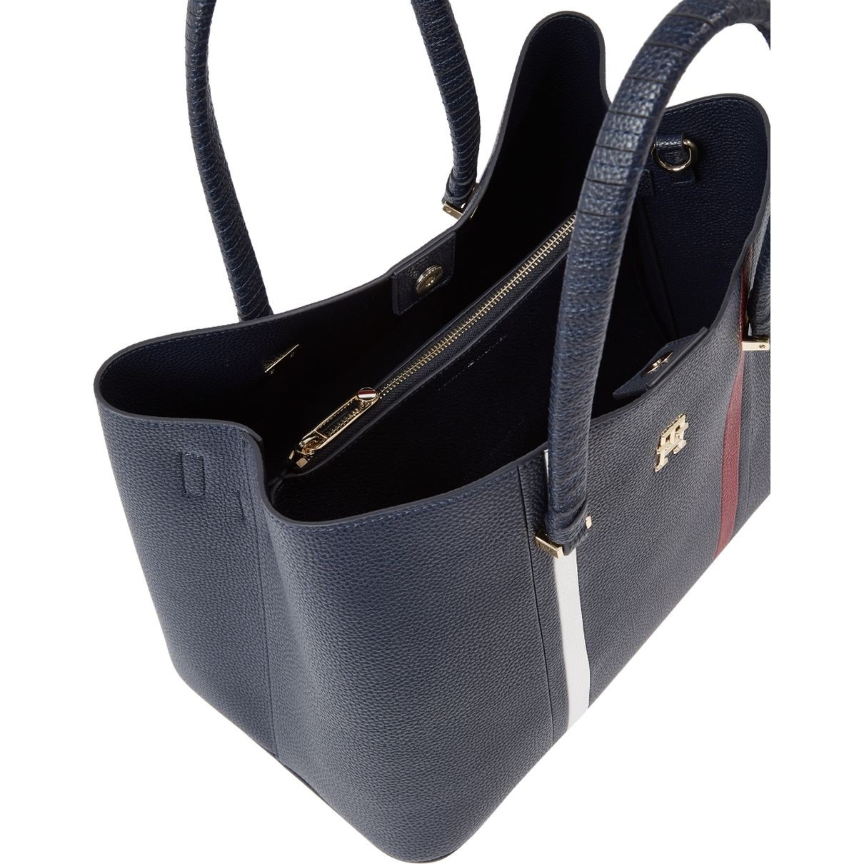 TOMMY HILFIGER Pirkinių krepšys moterims, Mėlyna, Emblem satchel corp 4