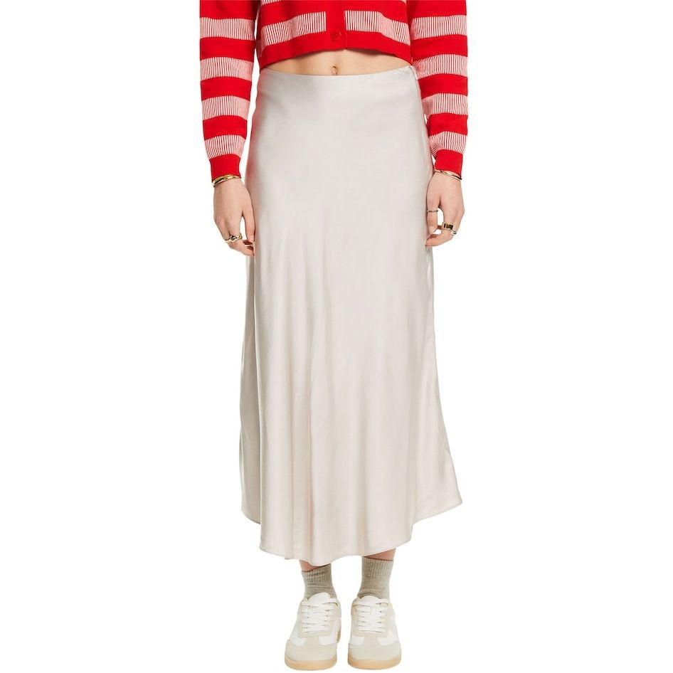 ESPRIT Midi sijonas moterims, Smėlio, F*SUS*sateen Midi skirt 2