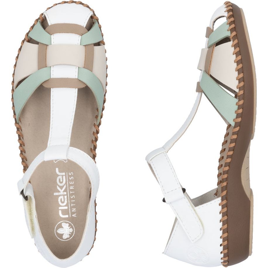 RIEKER Basutės moterims, Balta, Sandals 8