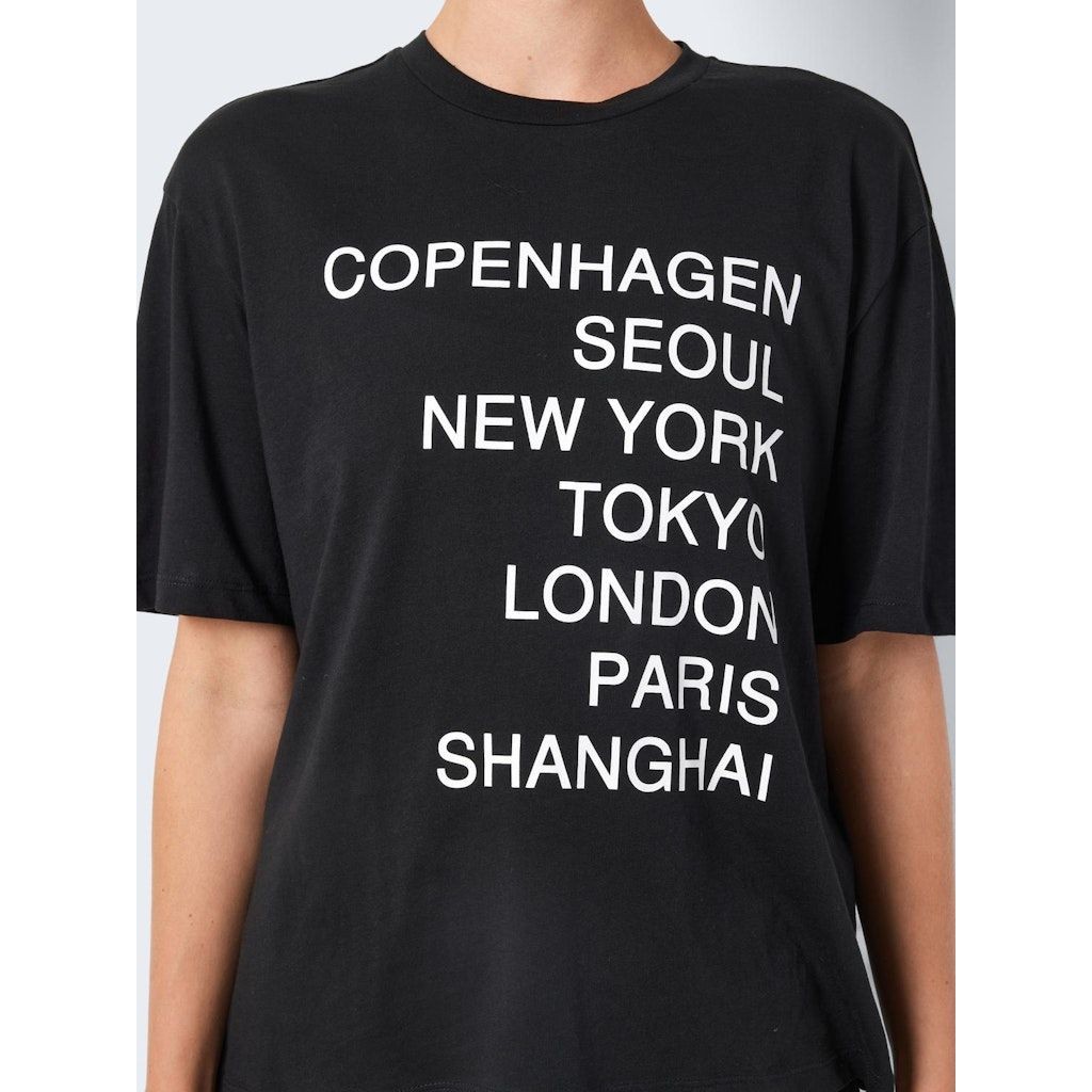 NOISY MAY Marškinėliai moterims, Juoda, NMMILLIE COLLEGE S/S 6