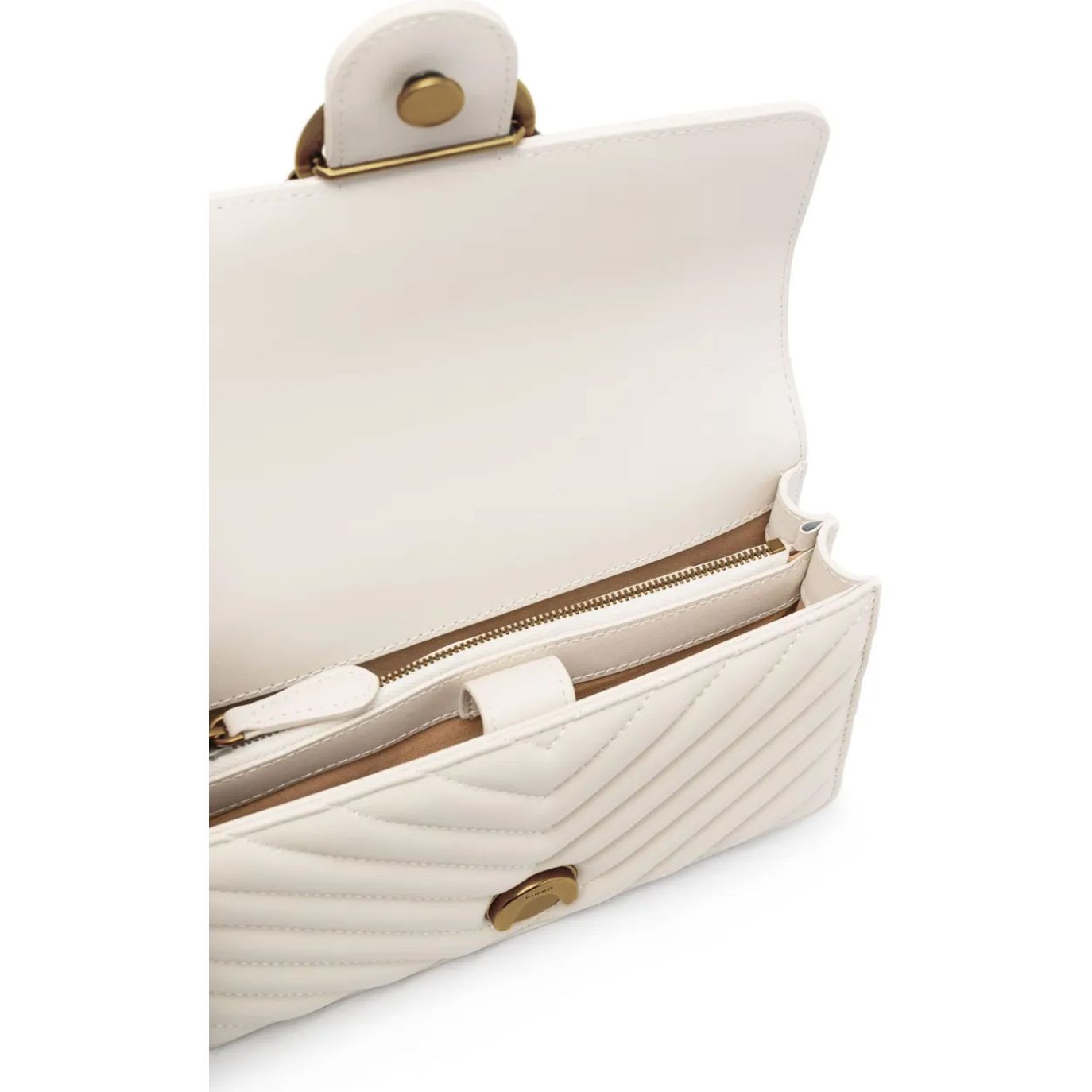 PINKO Rankinė per petį moterims, Balta, Love one mini crossbody bag 4