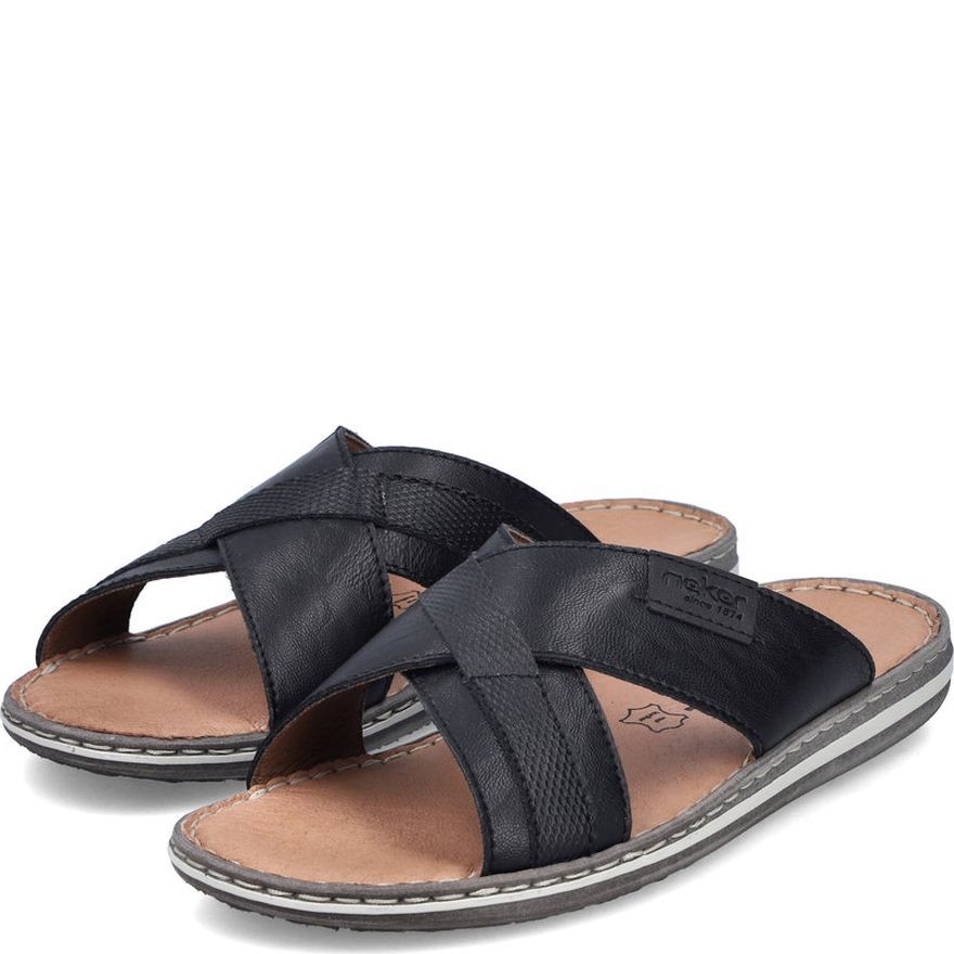 RIEKER Šlepetės vyrams, Juoda, Slippers 7