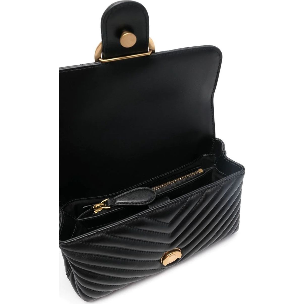 PINKO Rankinė per petį moterims, Juoda, Love lady puff mini crossbody 4