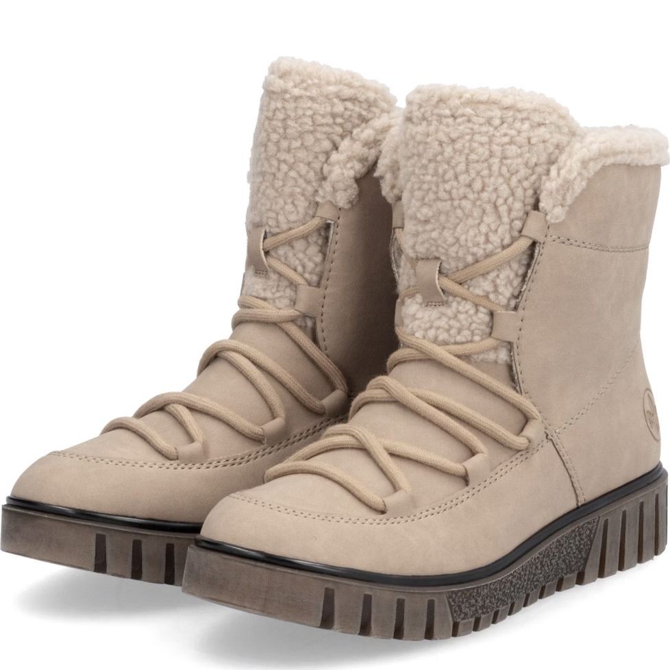 RIEKER Aulinukai moterims, Smėlio, Ladies mid height boots 4