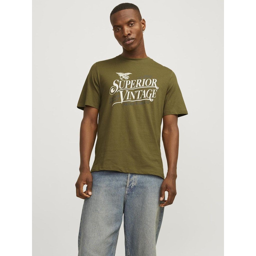 JACK & JONES Marškinėliai vyrams, Žalia, JPRSTAR TEE SS CREW 5