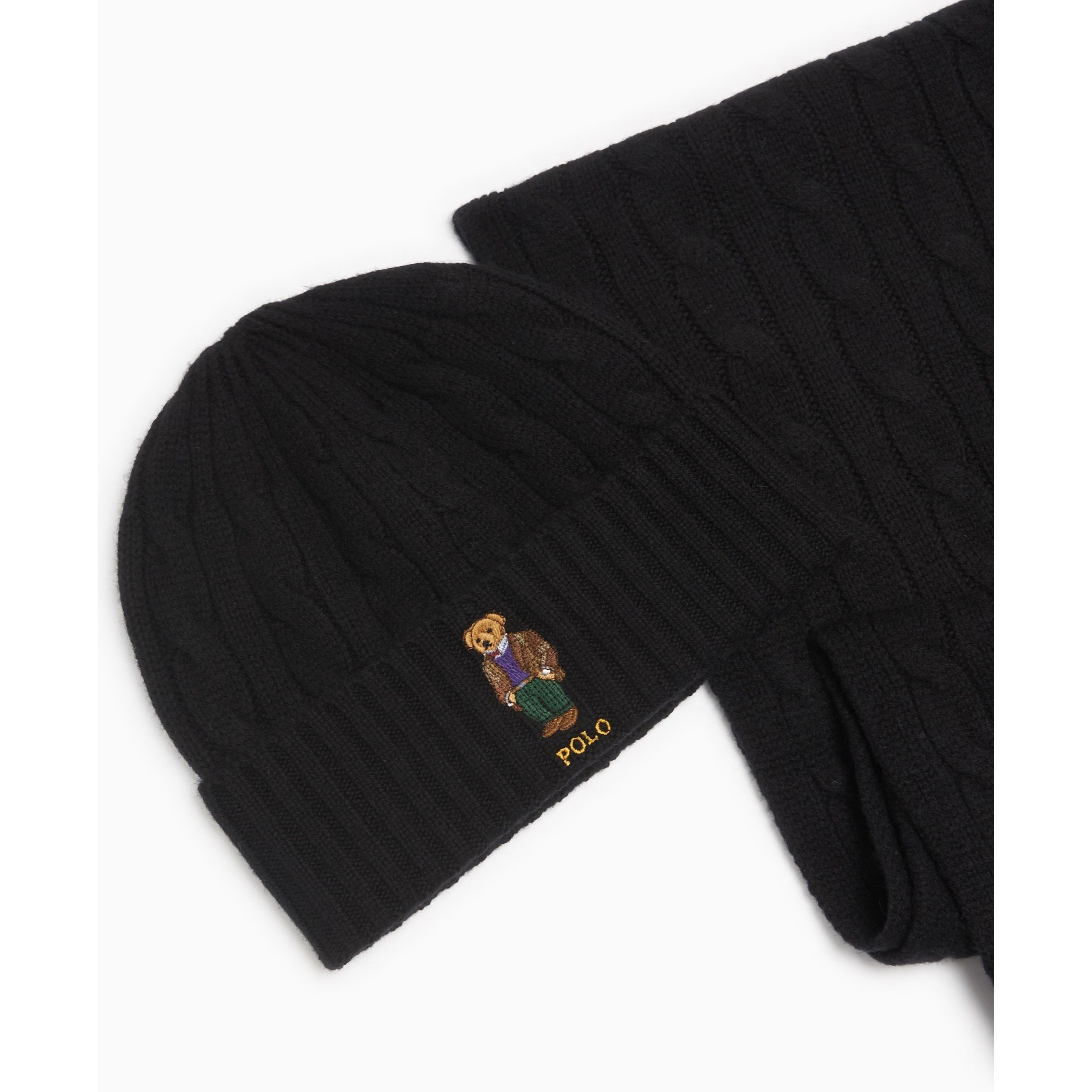 POLO RALPH LAUREN Šalikas vyrams, Juoda, Cable bear set 2