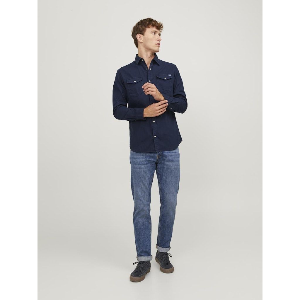 JACK & JONES Marškiniai ilgomis rankovėmis vyrams, Mėlyna, Esheridan shirt 5