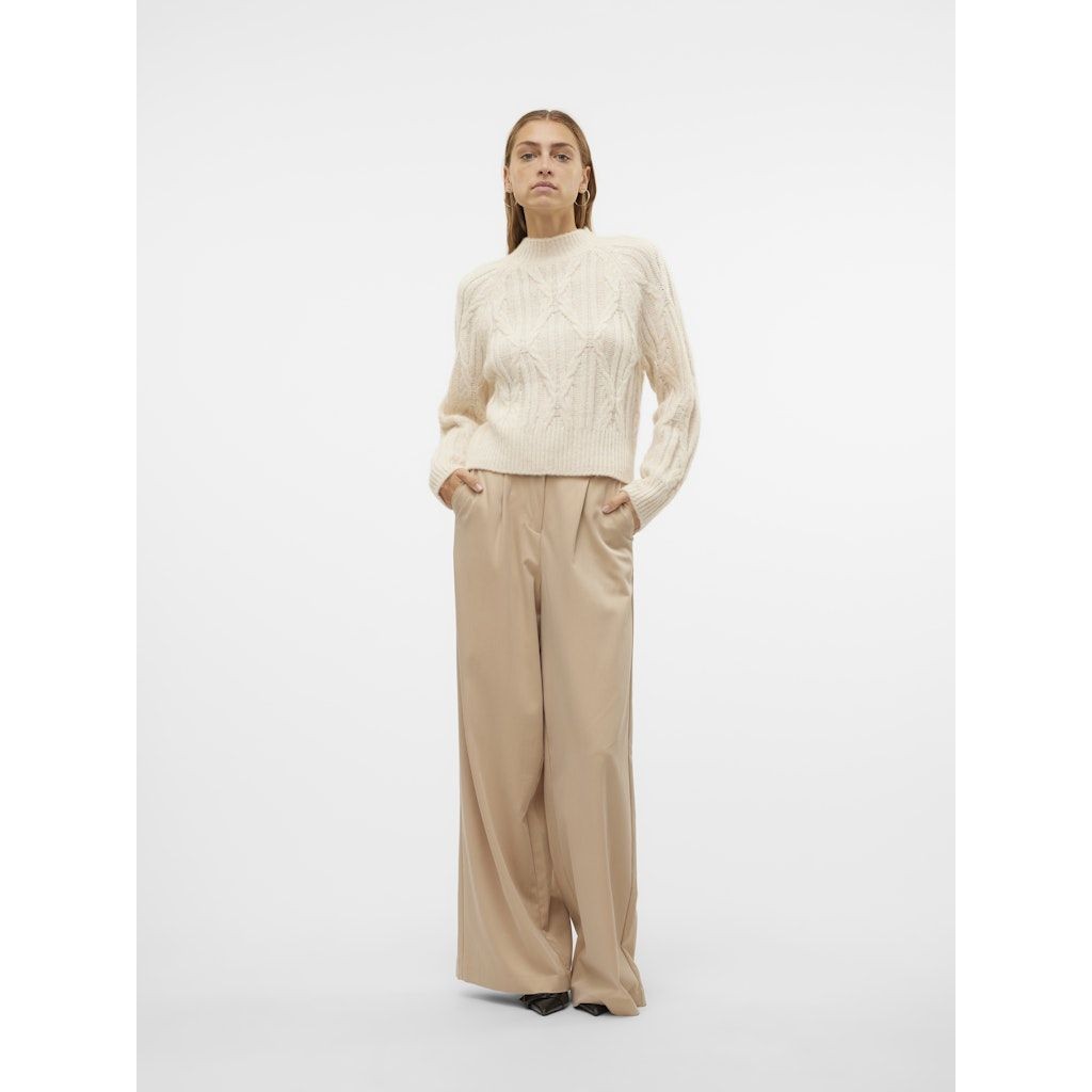 VERO MODA Megztinis su kaklu moterims, Smėlio, Baily highneck pullover 4