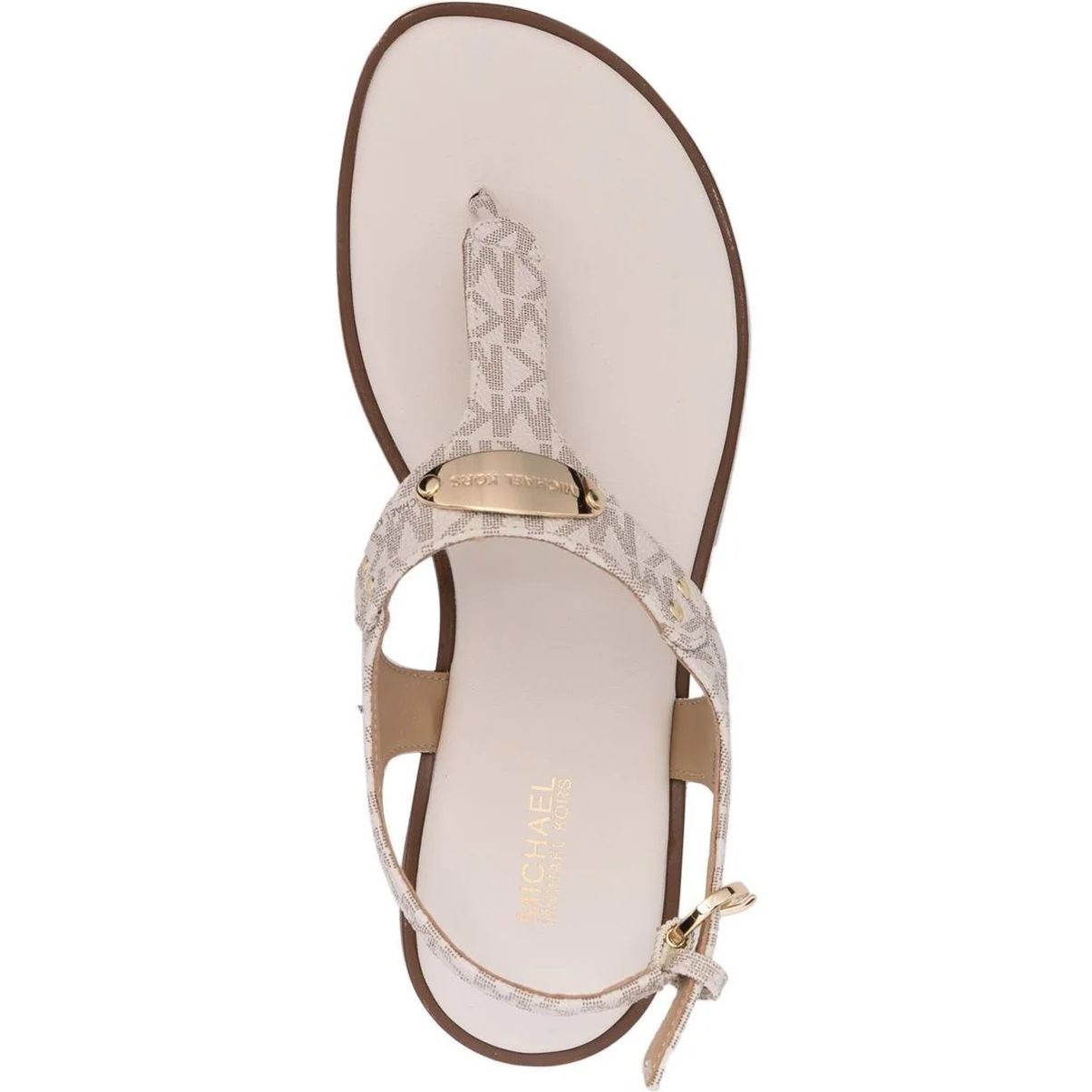 MICHAEL KORS Basutės moterims, Smėlio, Mk plate thong sandals 4