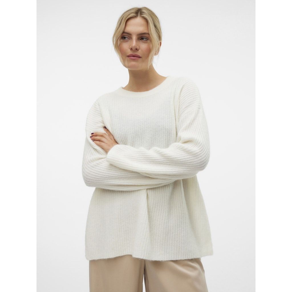 VERO MODA Megztinis moterims, Balta, Palma long pullover 5