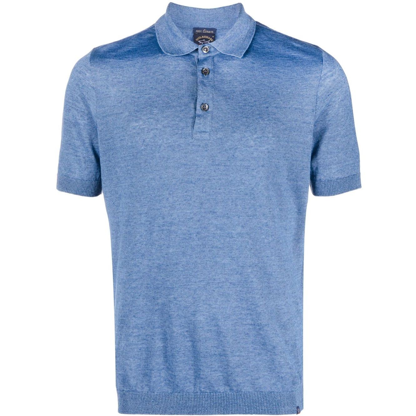 PAUL&SHARK Polo marškiniai trumpos rank. vyrams, Mėlyna, Linen poloshirt