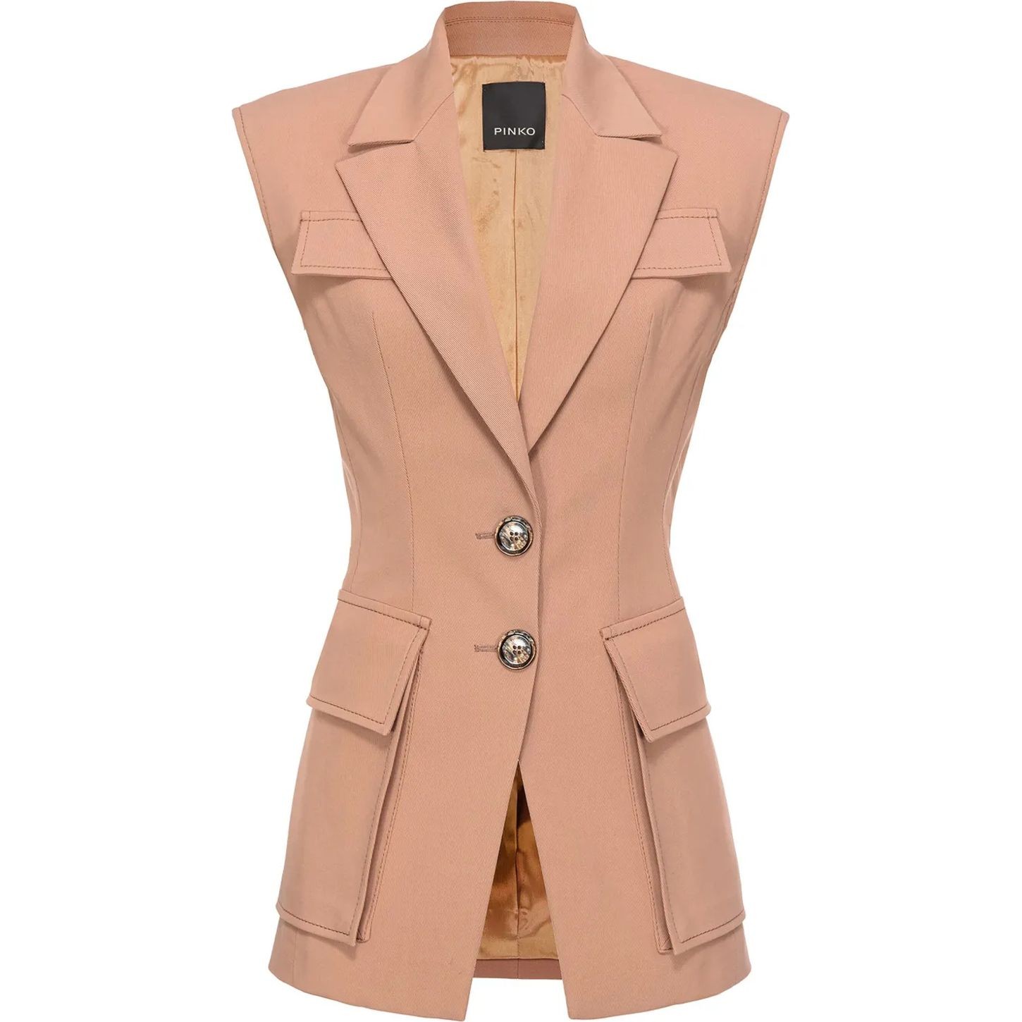 PINKO Liemenė moterims, Smėlio, Single-breasted waistcoat 1