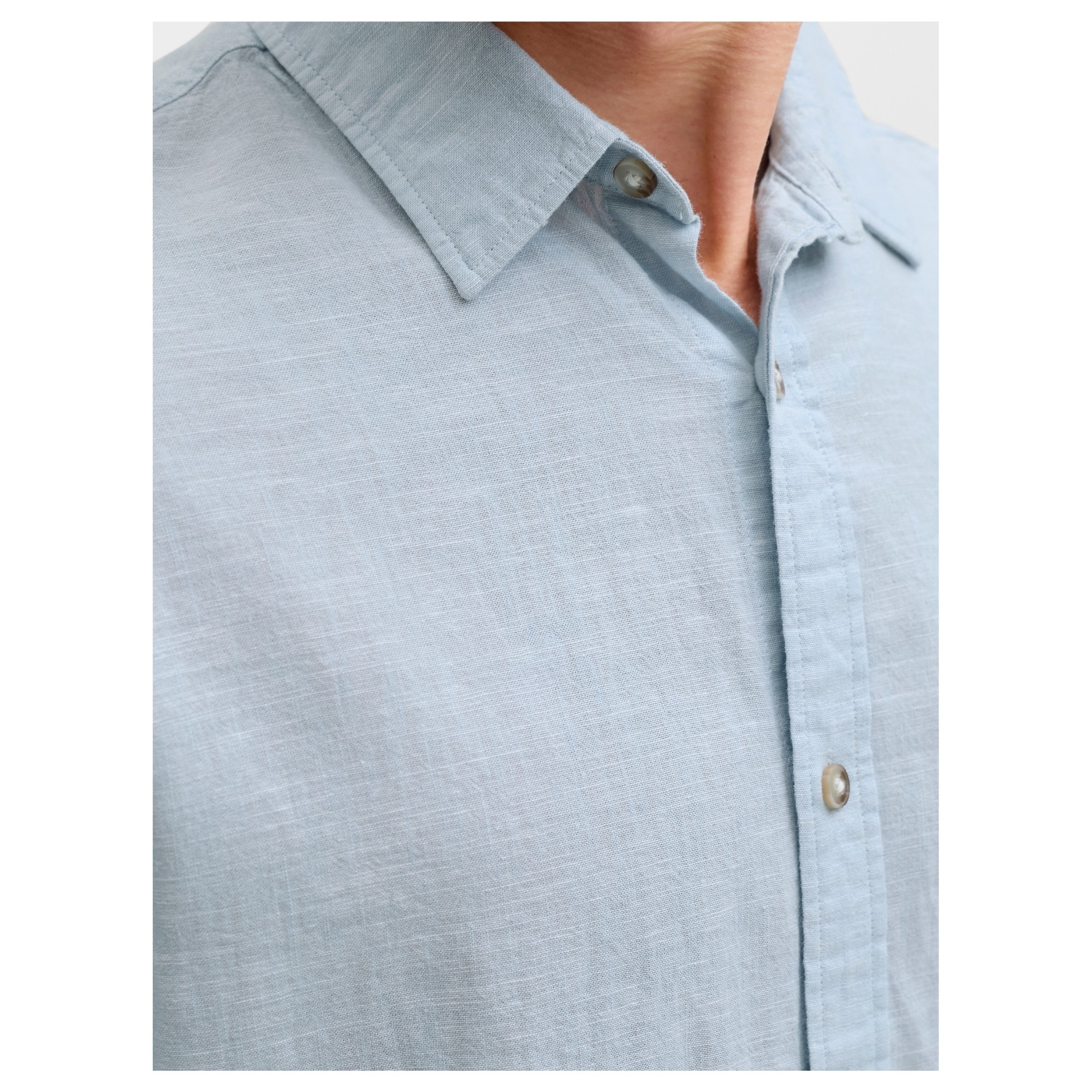 JACK & JONES Marškiniai ilgomis rankovėmis vyrams, Mėlyna, Summer linen blend 3