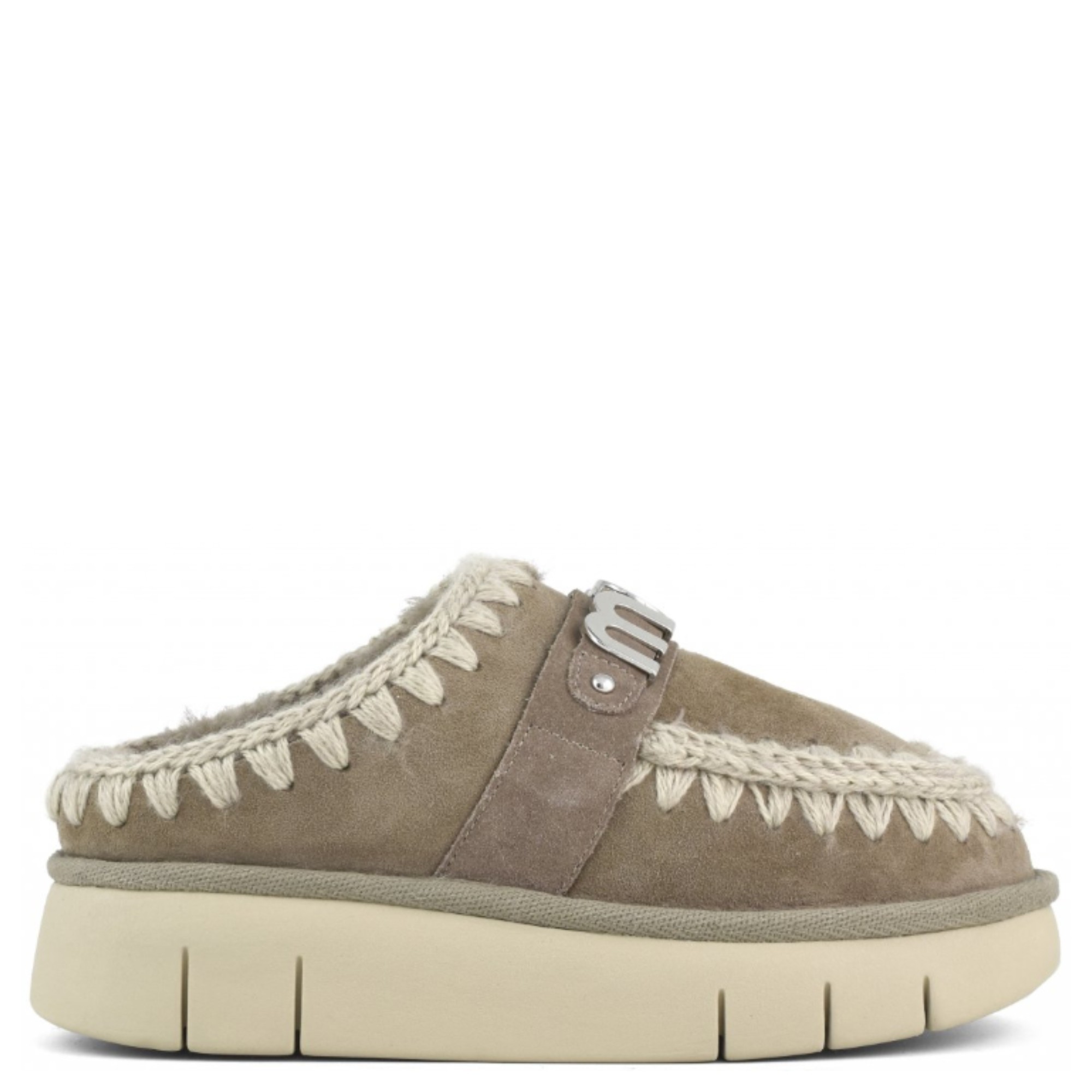 MOU Guminės šlepetės moterims, Pilka, Bounce clog metal logo 2