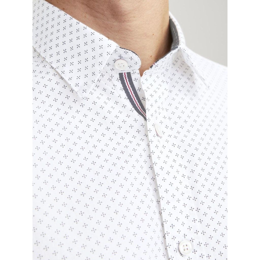 JACK & JONES Marškiniai vyrams, Balta, Jjplain ditsy shirts 5