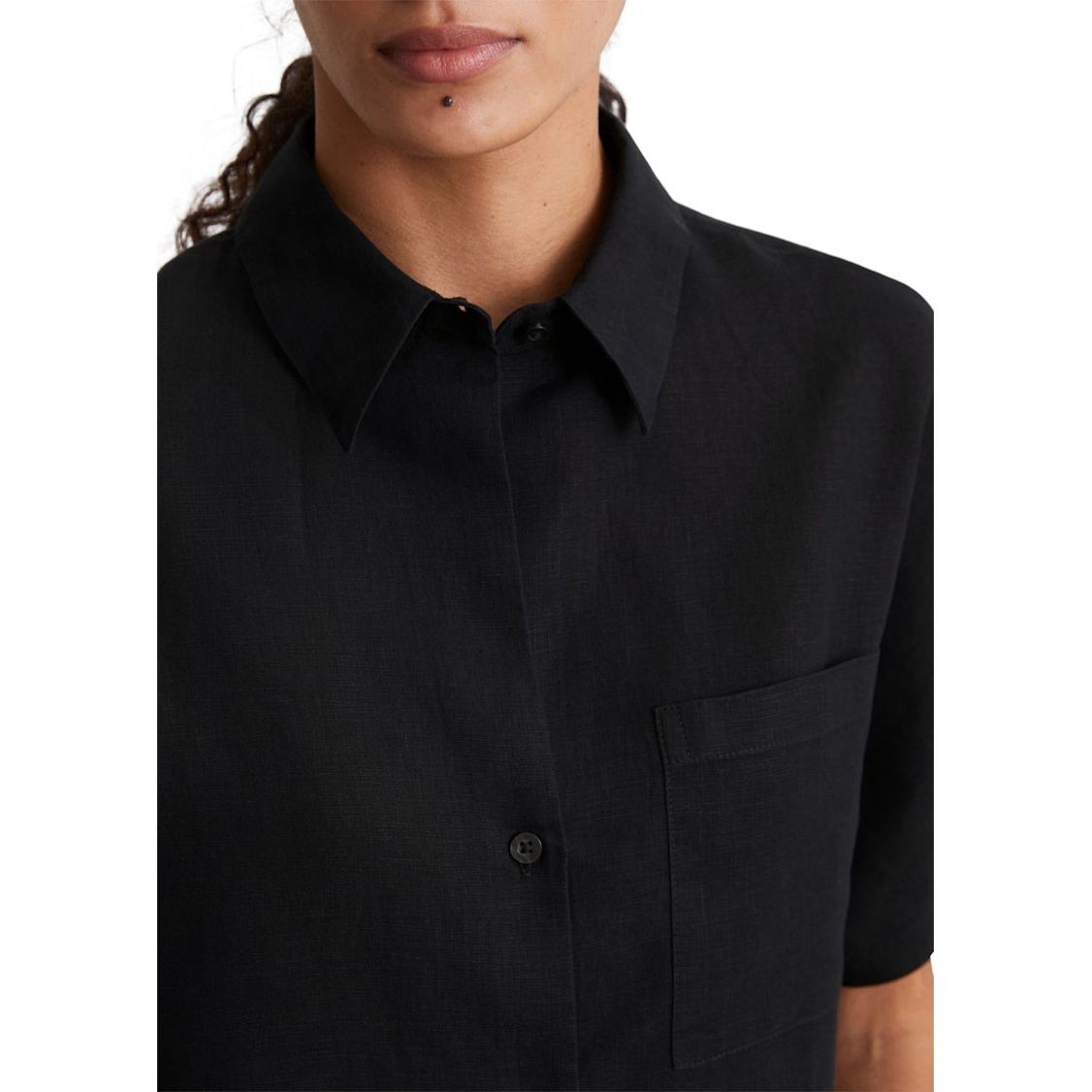 MARC O'POLO Marškiniai trump. rankovėmis moterims, Juoda, Shirts sho 504113541019 4