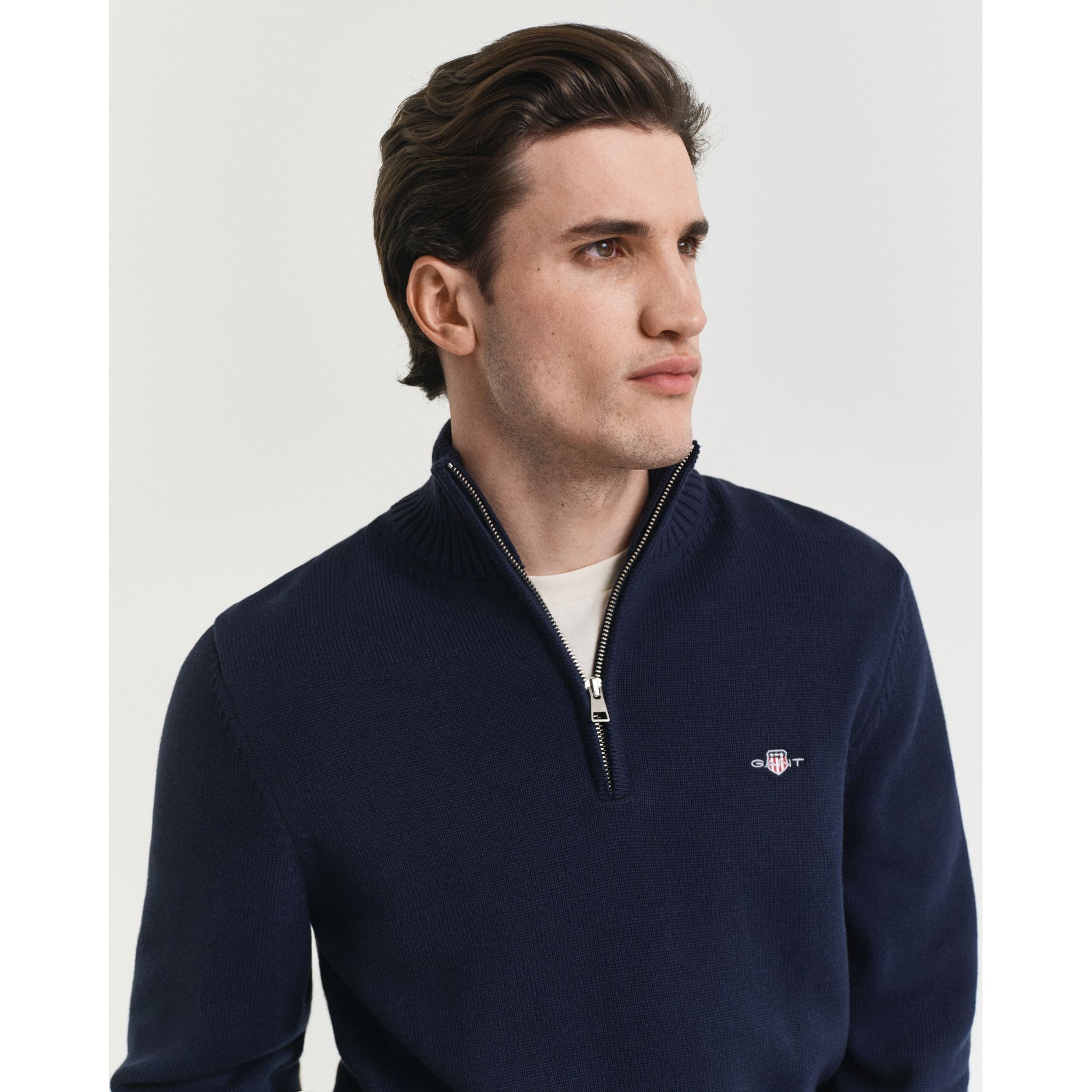 GANT Megztinis vyrams, Mėlyna, casual cotton half zip 10