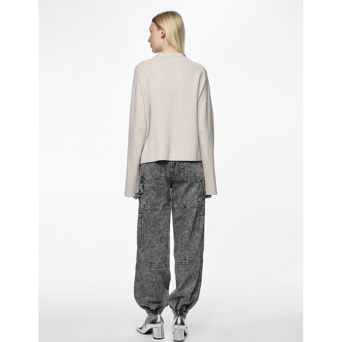 PIECES Megztinis moterims, Gray, Nalia o-neck wool knit 7