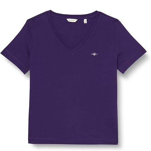 GANT Marškinėliai trump. rankovėmis moterims, Violetinė, Reg shield t-shirt 1