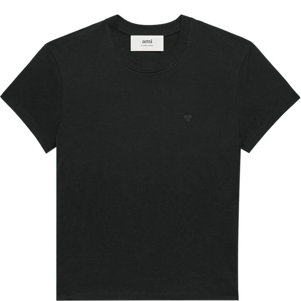 AMI PARIS Marškinėliai trump. rankovėmis, Juoda, Adc t-shirt 1