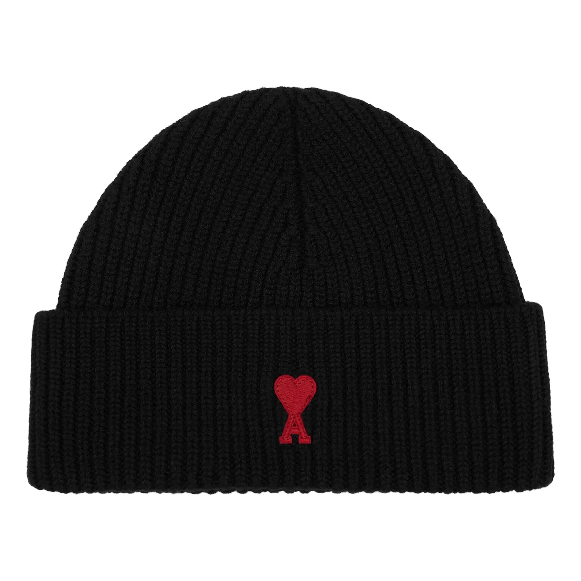 AMI PARIS Skrybėlė, Juoda, Beanie with ami de coeur 1