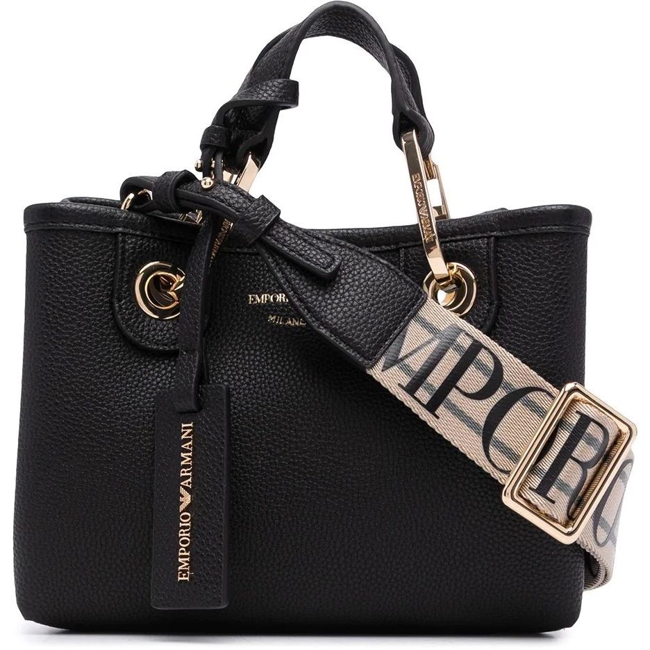 EMPORIO ARMANI Pirkinių krepšys moterims, Juoda, Shopping bag 1