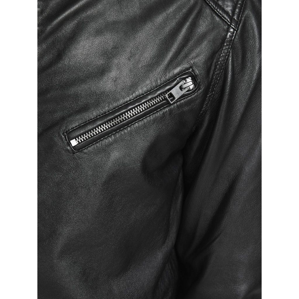 JACK & JONES Megztinis vyrams, Juoda, JJEJOEL LEATHER JACK 2