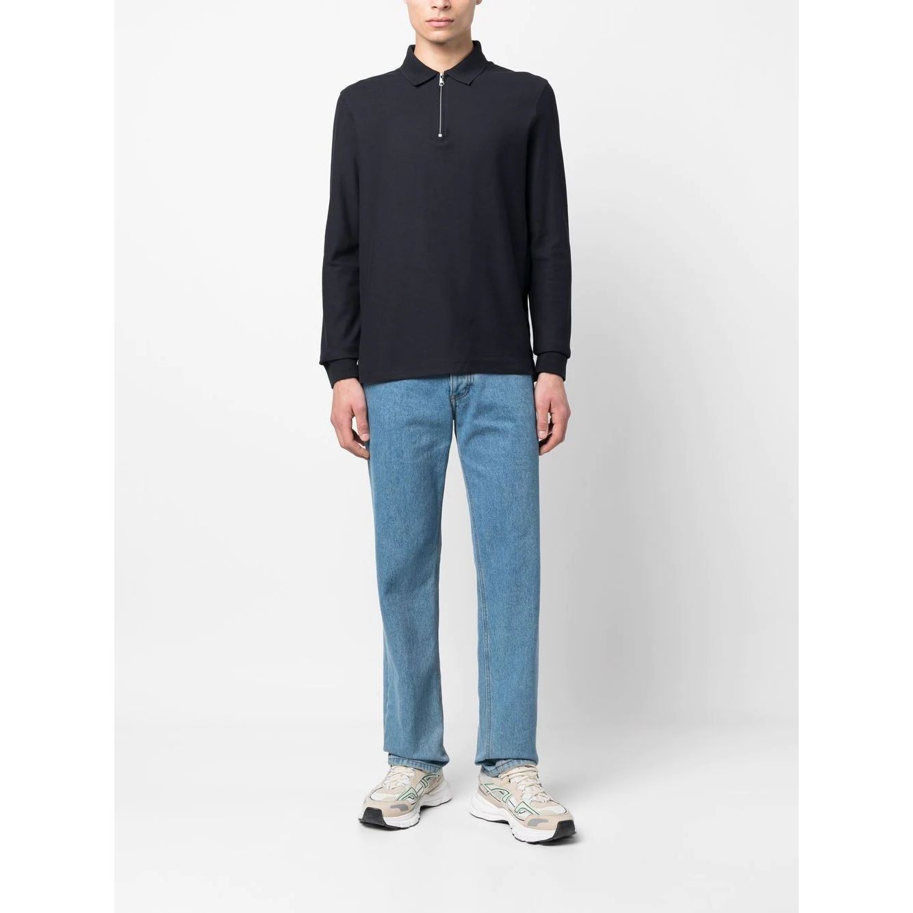 TOMMY HILFIGER Polo marškiniai ilgos rank. vyrams, Mėlyna, Dc zip honeycomb slim polo 2