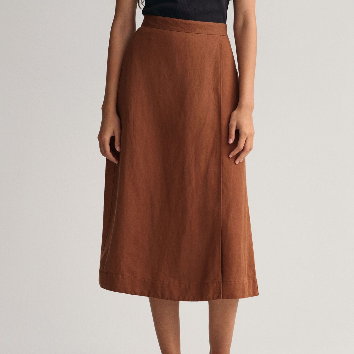 GANT Midi sijonas moterims, Ruda 2