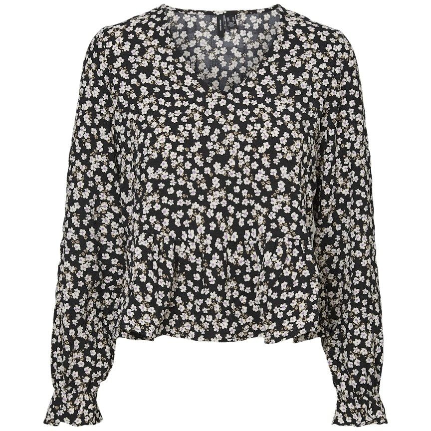 VERO MODA Palaidinės moterims, Juoda, VMSALINA LS CROPPED 1