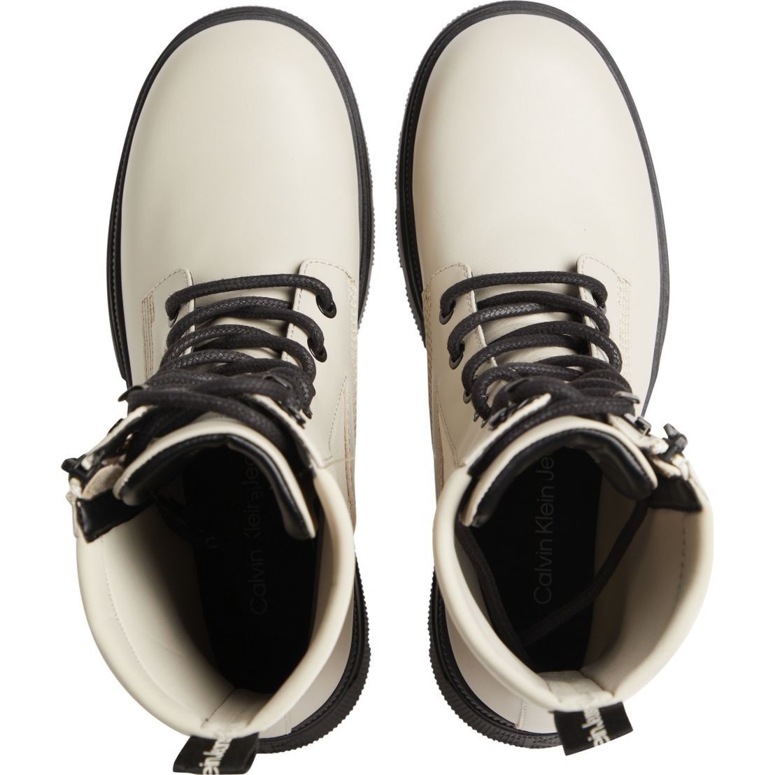 CALVIN KLEIN JEANS Aulinukai moterims, Smėlio, CHUNKY COMBAT LACEUP ZIP 4