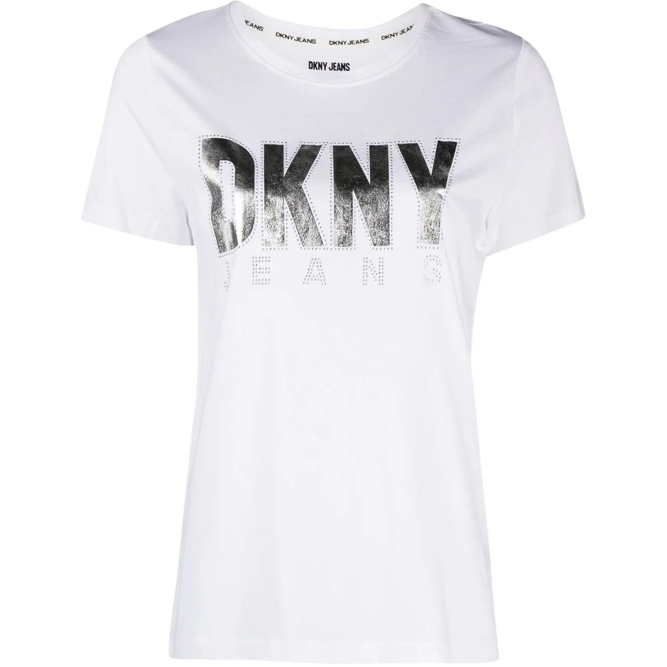 DKNY Marškinėliai trump. rankovėmis moterims, Balta, Foil logo tee 1