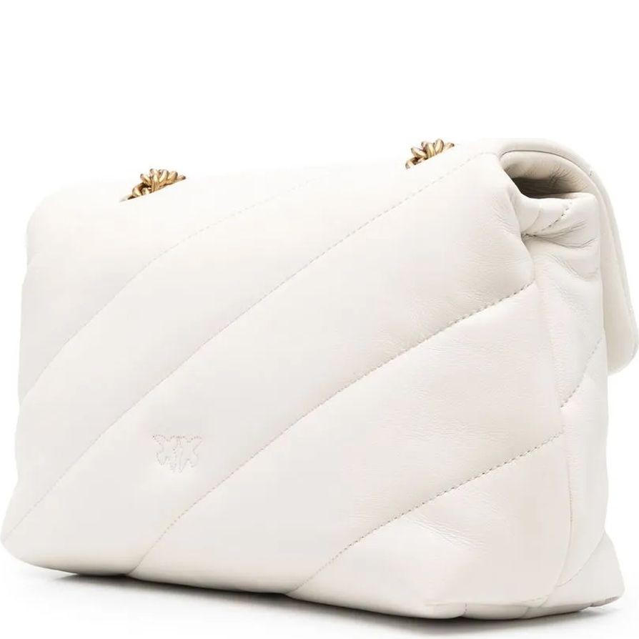 PINKO Rankinė per petį moterims, Balta, Love puff crossbody bag 2
