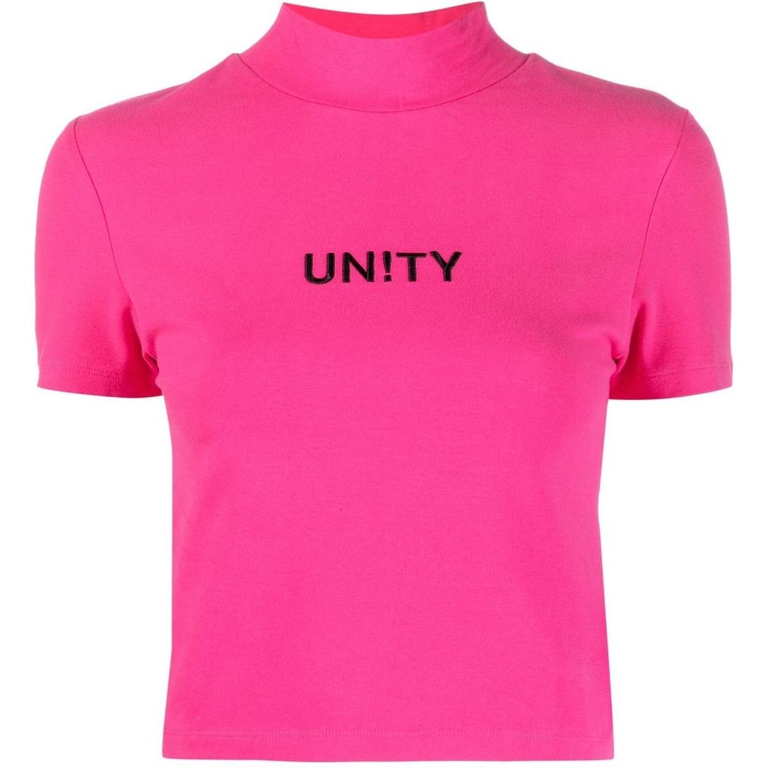 KSUBI Marškinėliai trump. rankovėmis moterims, Rožinė, Unity mock baby tee