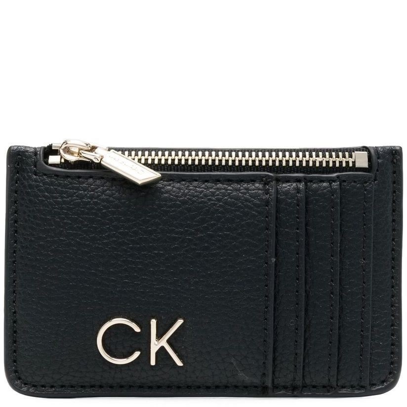 CALVIN KLEIN Piniginė moterims, Juoda, RE-LOCARDHOLDER W/ZIP PBL 1