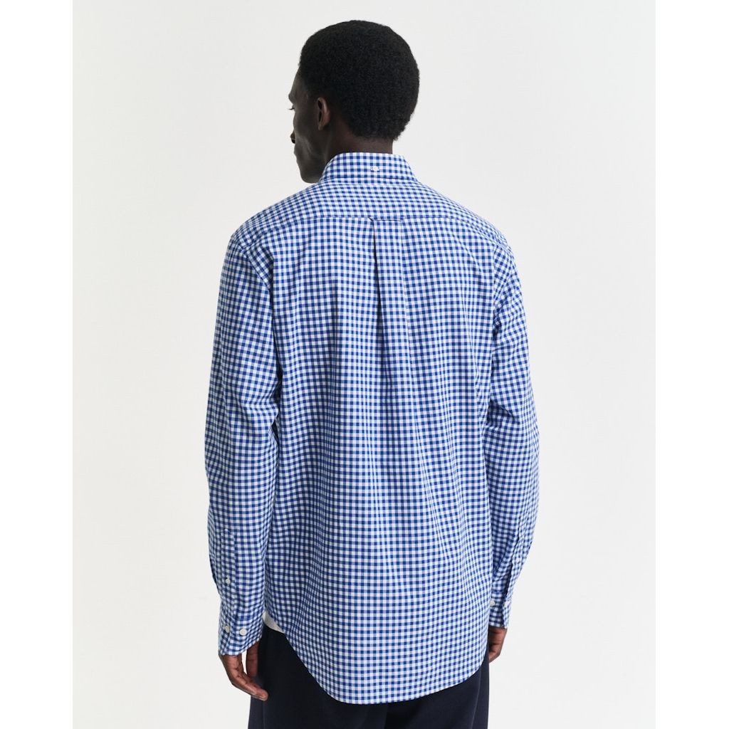GANT Marškiniai vyrams, Mėlyna, REG POPLIN GINGHAM SHIRT 3