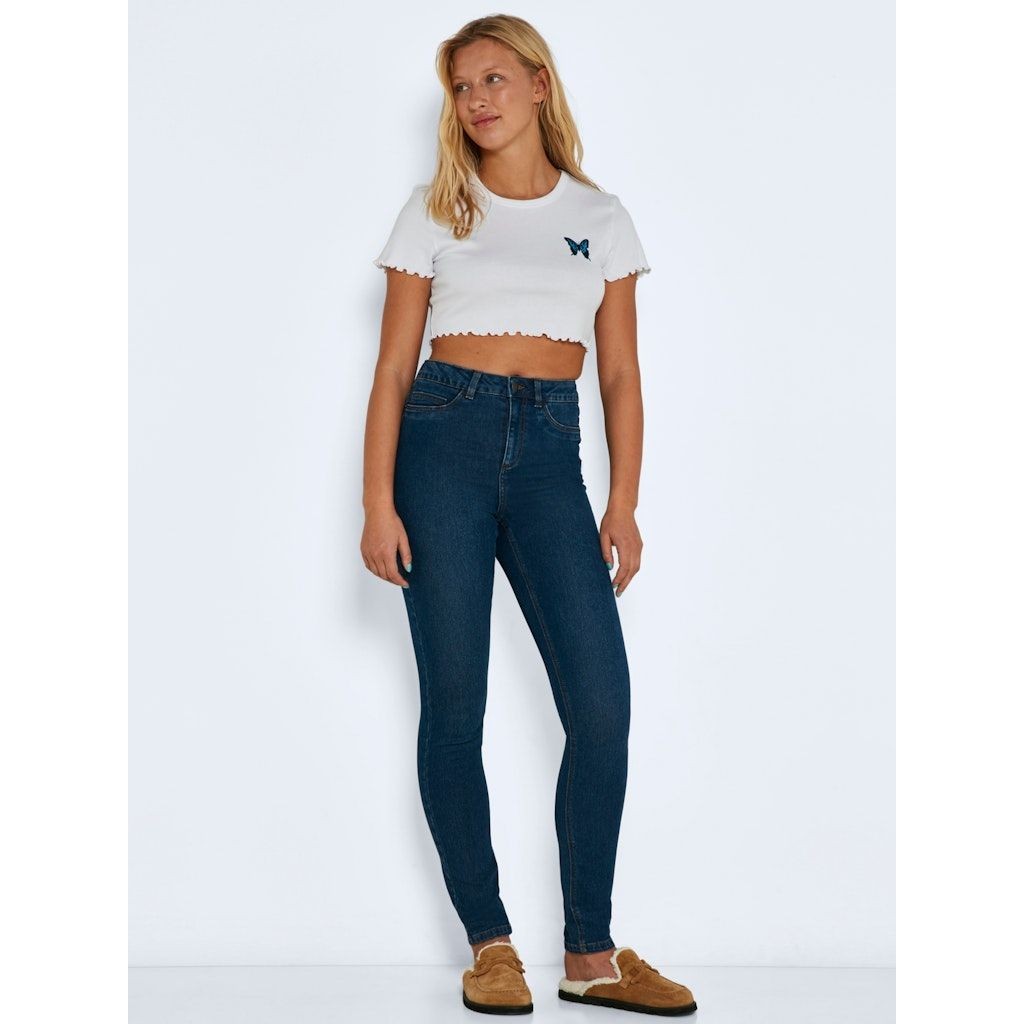 NOISY MAY Tiesūs džinsai moterims, Mėlyna, NMGAGA MID -HIGH SKIN 4