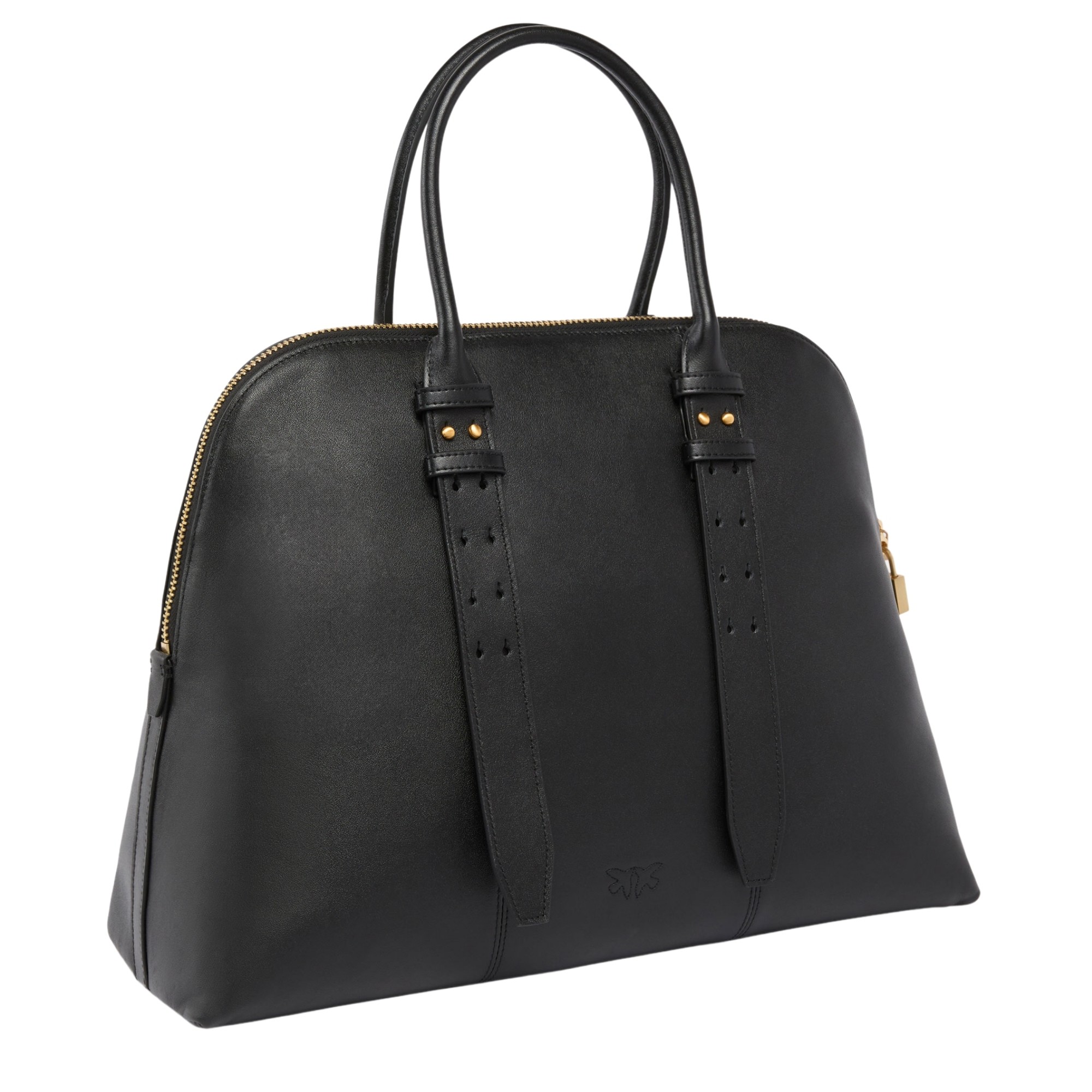 PINKO Rankinė per petį moterims, Juoda, Bowling bag vitello morbido 2