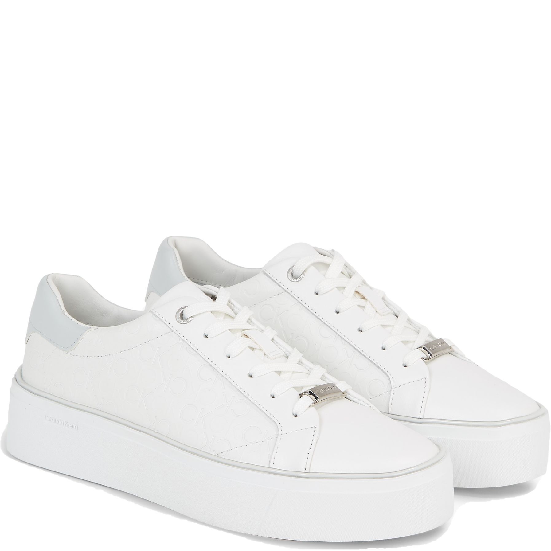 CALVIN KLEIN Laisvalaikio bateliai moterims, Balta, Flatform lace up mix leisure 1