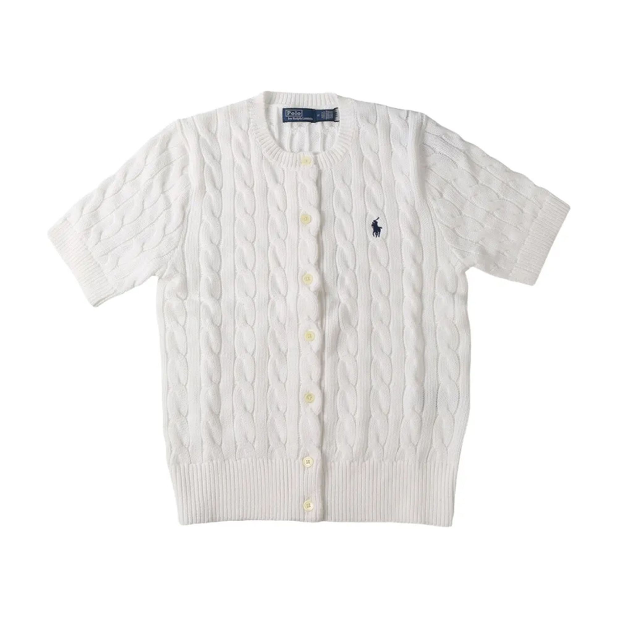 POLO RALPH LAUREN Kardiganas moterims, Balta, Sweater-cardigan 1