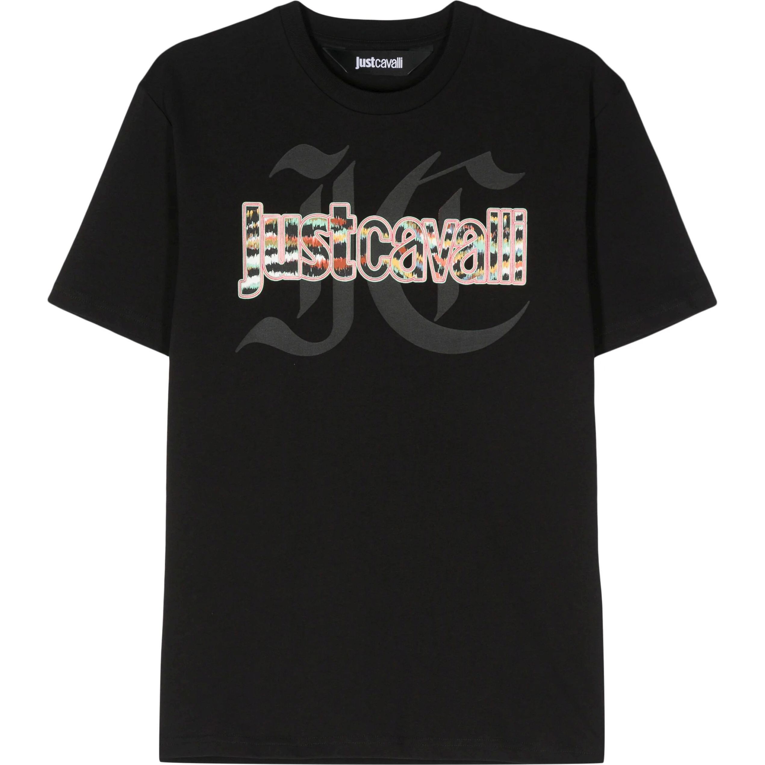 JUST CAVALI Marškinėliai trump. rankovėmis vyrams, Juoda, Logo-print t-shirt 1