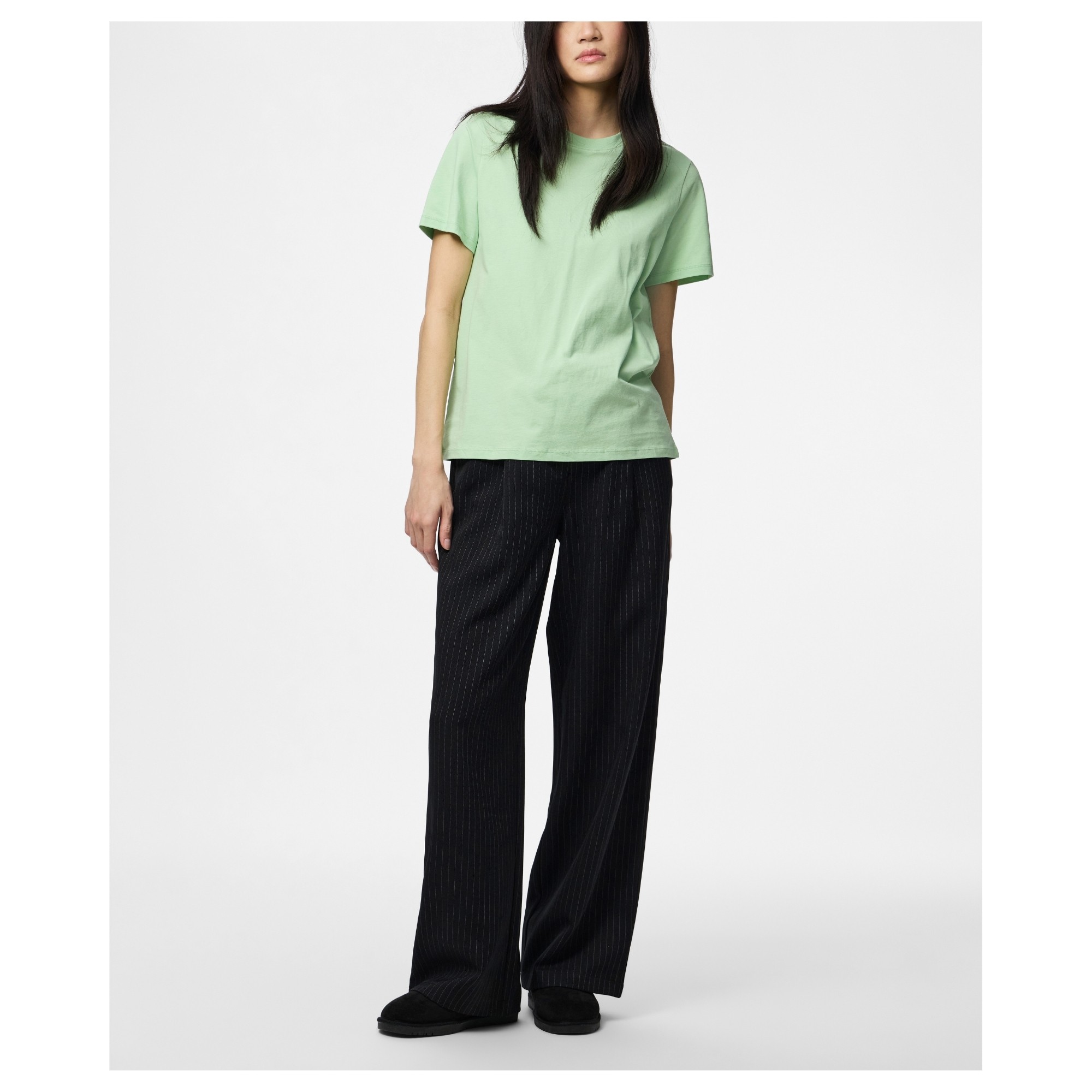 PIECES Marškinėliai moterims, Žalia, Ria solid 3