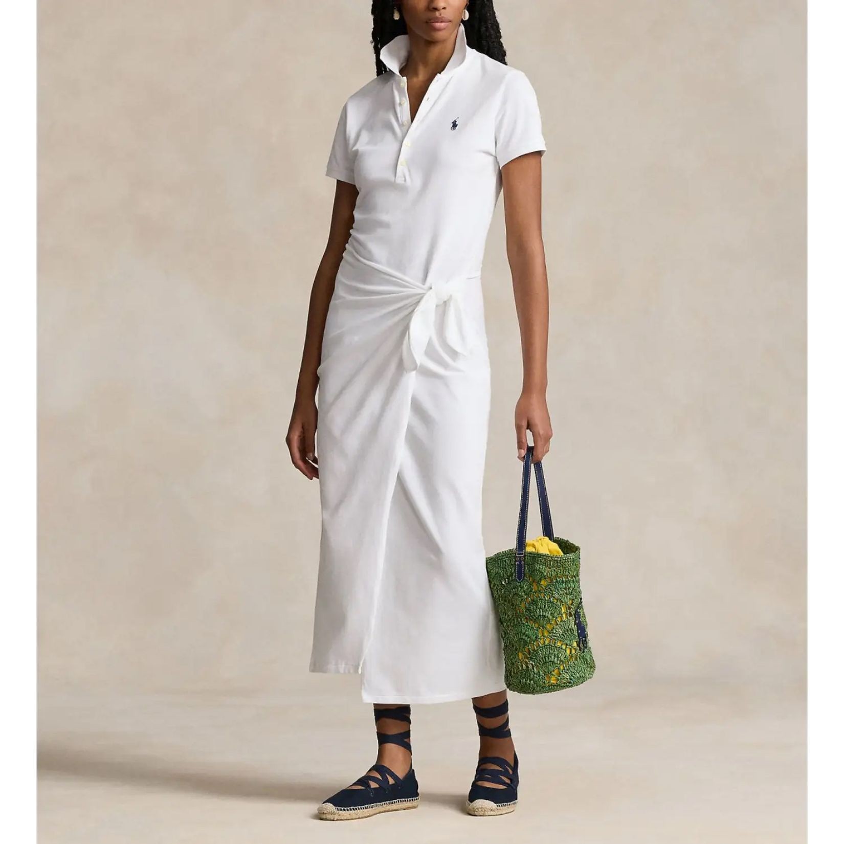 POLO RALPH LAUREN Midi suknelė moterims, Balta, Short sleeve day dress 2