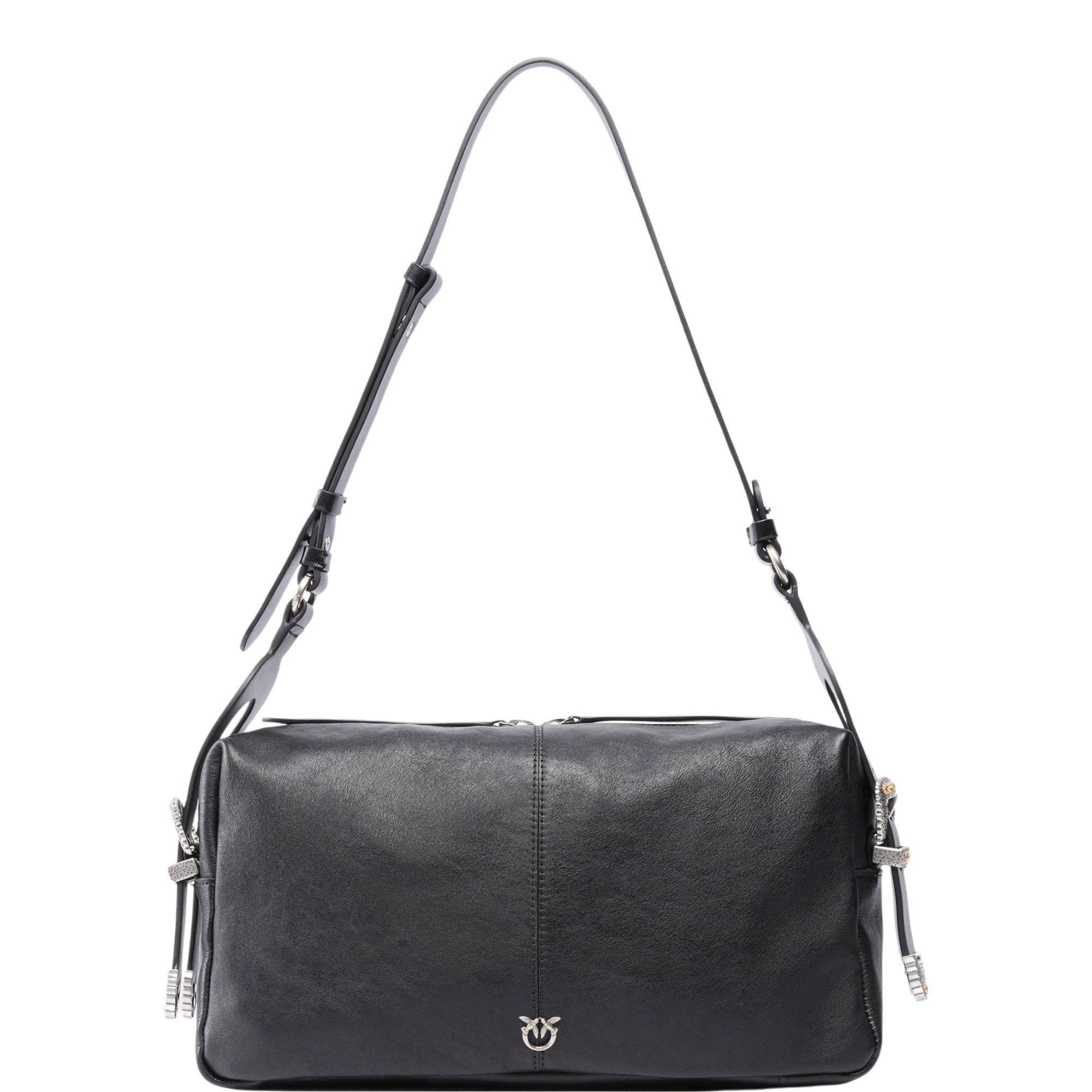 PINKO Rankinė per petį moterims, Juoda, 24 classic vitello new biker 1