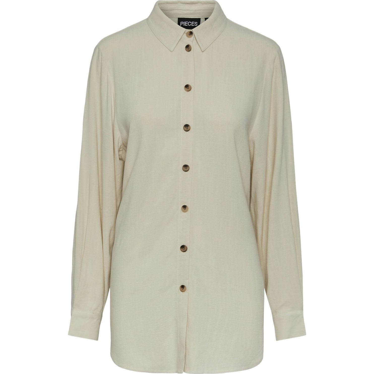 PIECES Marškiniai moterims, Pilka, PCVINSTY LS OVERSIZE 1