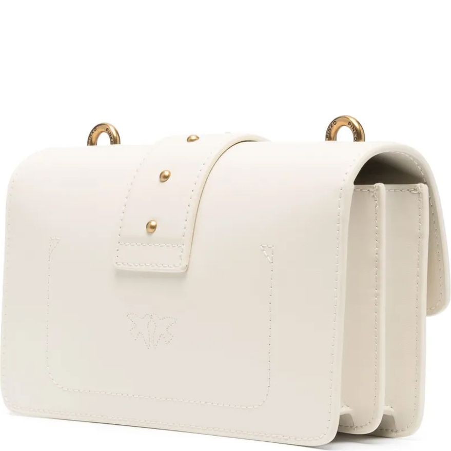 PINKO Rankinė per petį moterims, Balta, Love one mini crossbody bag 2
