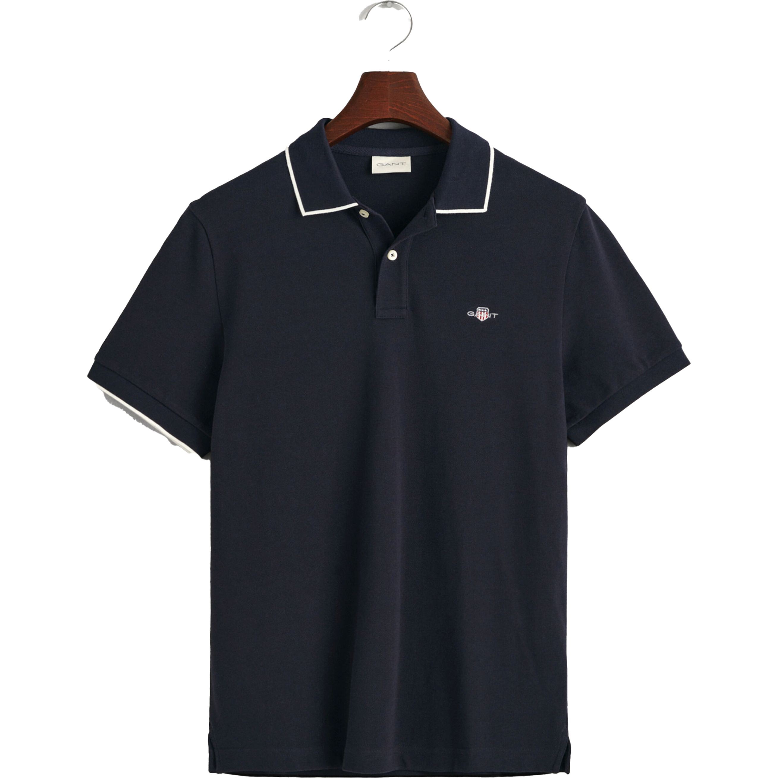 GANT Polo marškiniai trumpos rank. vyrams, Mėlyna, LINEN SS POLO