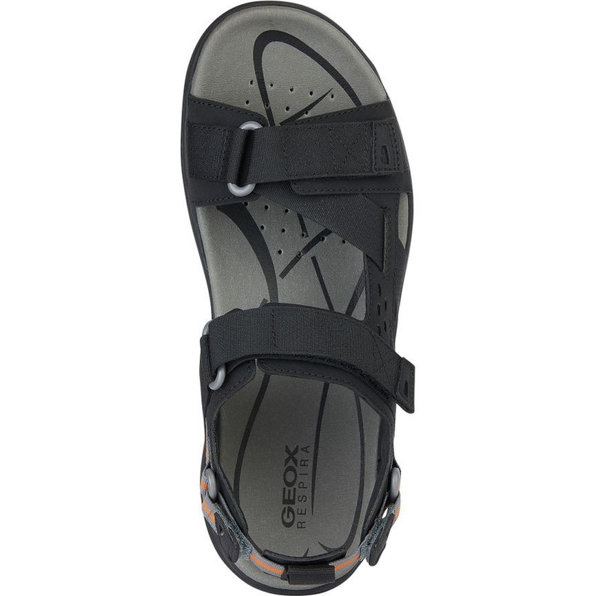 GEOX Basutės vyrams, Juoda, Terreno grip sandals 5