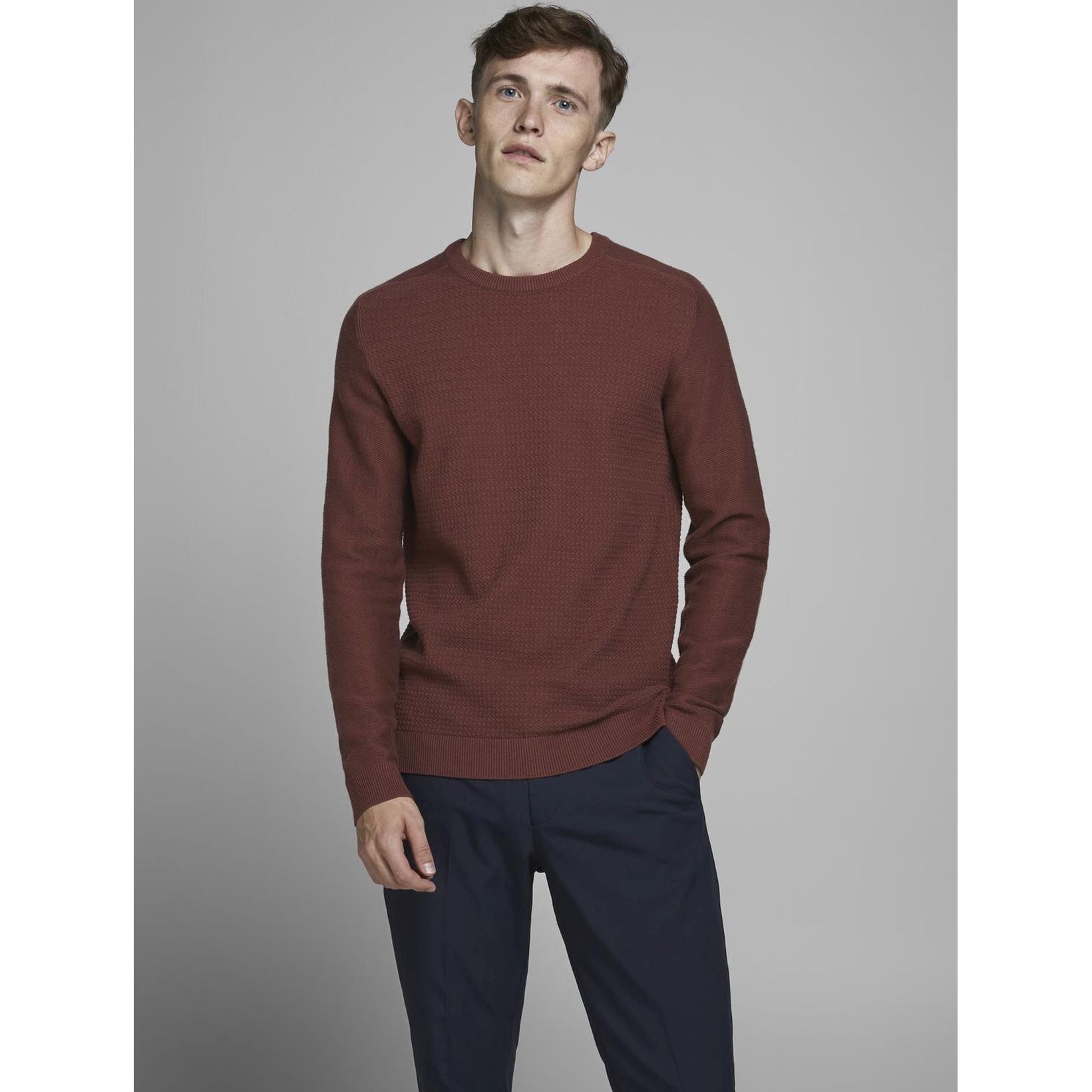 JACK & JONES Kampsun vyrams, Pruun, JPRBLAADAM KNIT CREW 4